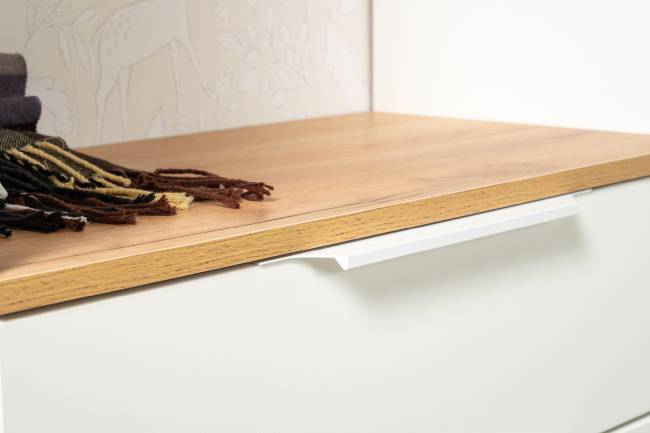 Тумба для обуви Октава 16.127 цвет белый шагрень/дуб крафт золотой