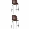 Стул барный Beetle PU со спинкой коричневый 2 шт