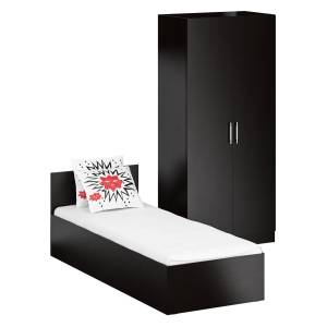 Кровать односпальная 800 со шкафом для одежды 2-х створчатым Стандарт цвет венге