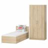 Кровать односпальная 800 со шкафом для одежды 2-х створчатым Стандарт цвет дуб сонома Кровать односпальная 800 со шкафом для одежды 2-х створчатым Стандарт цвет дуб сонома
