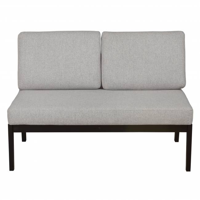Диван-скамья Массив мягкая ткань серый, каркас венге