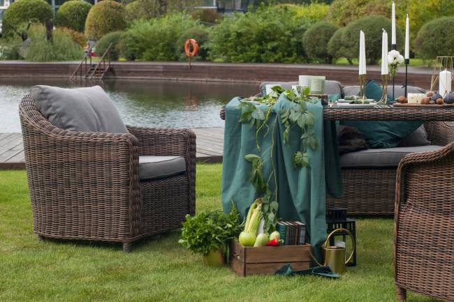 "Кон Панна" кресло из искусственного ротанга, цвет коричневый "Кон Панна" кресло из искусственного ротанга, цвет коричневый