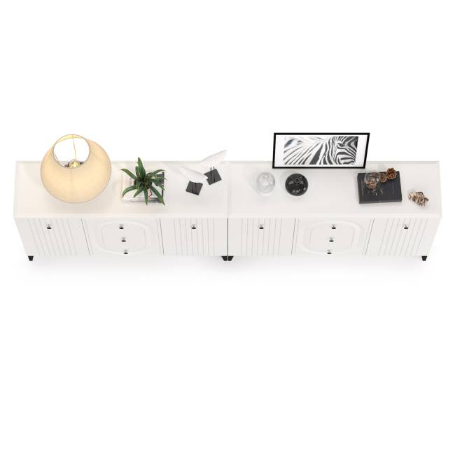 Два Комода Валенсия можно использовать как ТВ-тумбу цвет белый шагрень