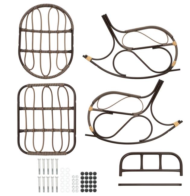 Кресло качалка с подножкой из искусственного ротанга, какао, разборное