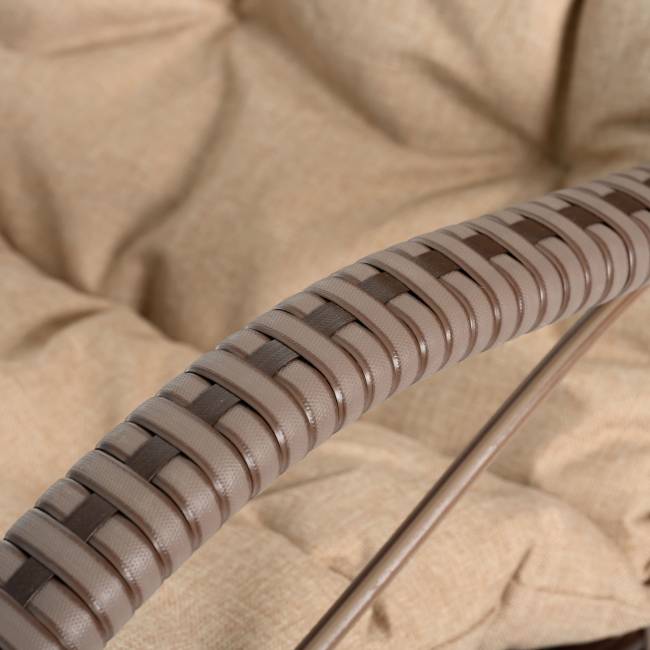 Кресло качалка с подножкой из искусственного ротанга, какао, разборное