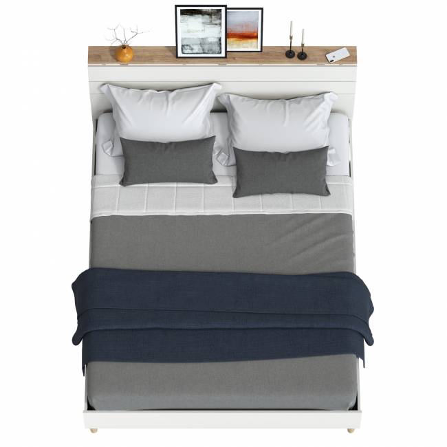 Кровать Муссон 11.41 цвет белый/дуб эндгрейн элегантный