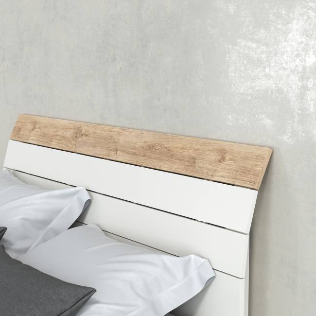 Кровать Муссон 11.41 цвет белый/дуб эндгрейн элегантный