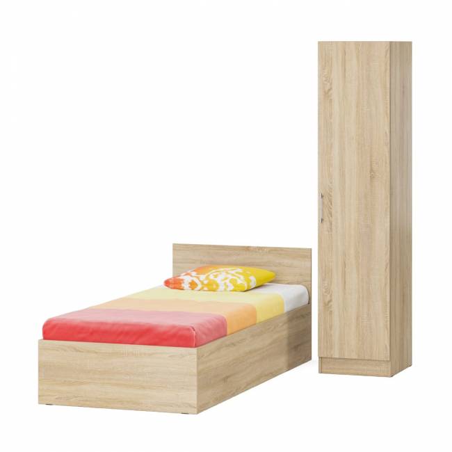 Кровать односпальная 900 с пеналом Стандарт цвет дуб сонома