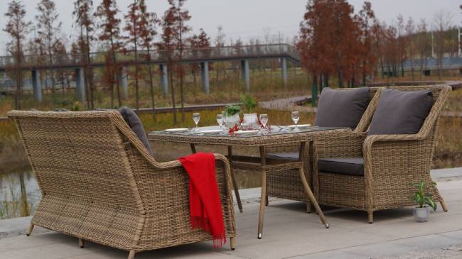 "Гляссе" кресло плетеное из искусственного ротанга, цвет соломенный