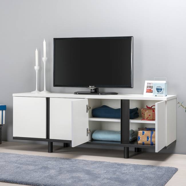 Комплект мебели в спальню Валенсия № 11 цвет белый шагрень/чёрный