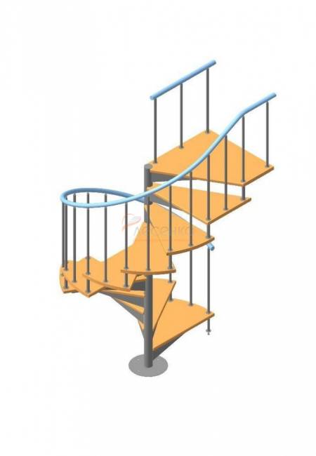 Винтовая лестница ЛЕС-1,8 высота 2700-2925, Серый, Сосна Винтовая лестница ЛЕС-1,8 высота 2700-2925, Серый, Сосна