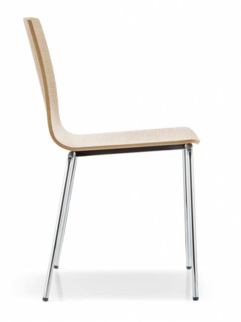 Стул деревянный Inga хромированный, беленый дуб 505х520х800 мм