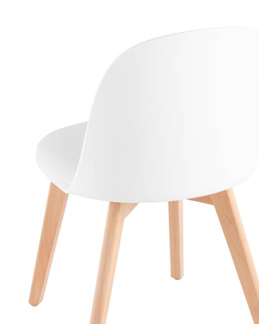 Стул Fog с подушкой белый деревянные ножки