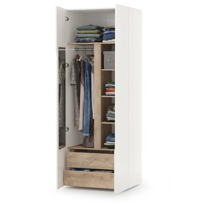 Шкаф двухстворчатый Муссон 13.198 цвет белый/дуб эндгрейн элегантный Шкаф двухстворчатый Муссон 13.198 цвет белый/дуб эндгрейн элегантный