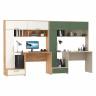 Два стола письменных Лайт 03.243Н цвет дуб крафт золотой/белый премиум/сатин/дымчатый зелёный
