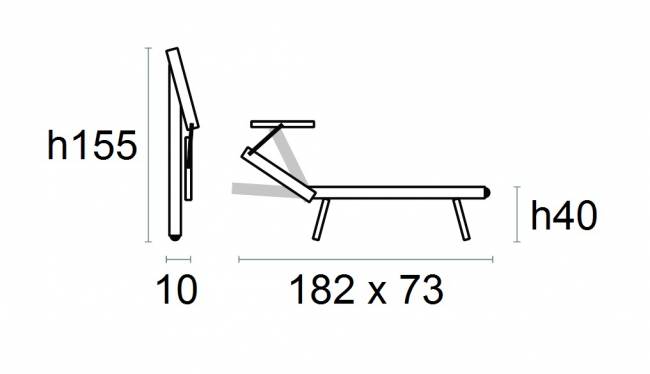 Шезлонг-лежак металлический 501 Relax серебристый, слоновая кость 1820х730х400 мм Шезлонг-лежак металлический 501 Relax серебристый, слоновая кость 1820х730х400 мм