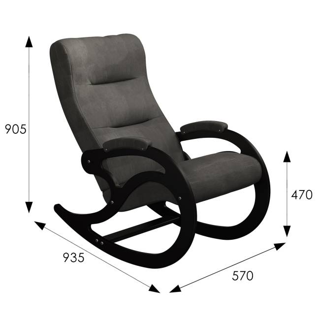 Кресло-качалка Каула экокожа Eva 6, каркас венге