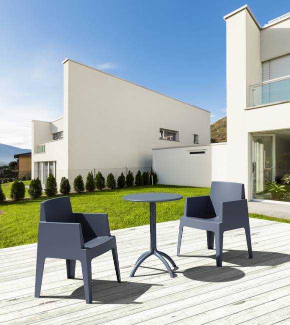 Стол пластиковый Octopus темно-серый Ø600х750 мм