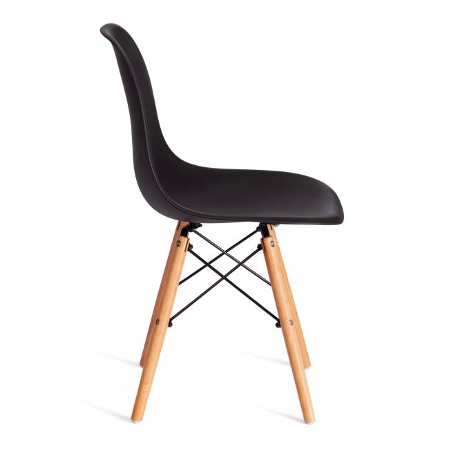Стул CINDY (EAMES) (mod. 1801) дерево бук/металл/сиденье пластик, 45x51x82 см, Black (черный) (Комплект из 4 шт.) черный дерево бук/металл/сиденье пластик