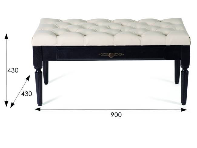 Банкетка Оливия экокожа молочный/венге