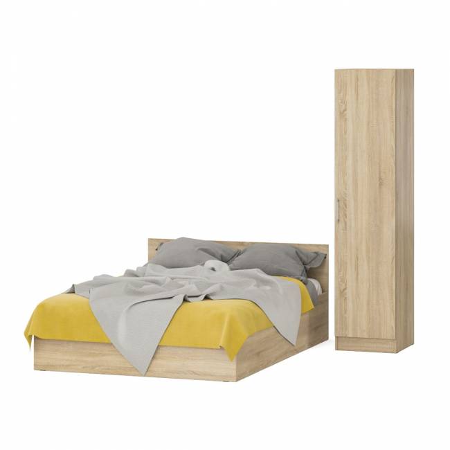 Кровать двуспальная 1400 с пеналом Стандарт цвет дуб сонома Кровать двуспальная 1400 с пеналом Стандарт цвет дуб сонома