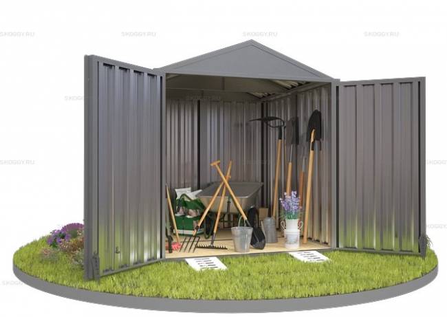 Хозблок SKOGGY секционный с двускатной крышей 2 х 2 м, цинковый