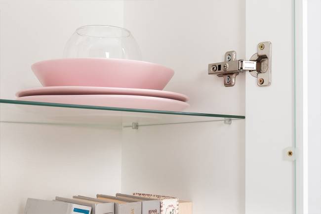 Валенсия стенка в гостиную № 66 цвет белый шагрень