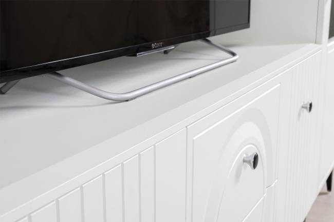 Валенсия стенка в гостиную № 66 цвет белый шагрень