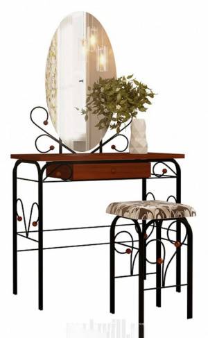 Стол дамский с ящиком ММД 303 Черный / Орех Стол дамский с ящиком ММД 303 Черный / Орех