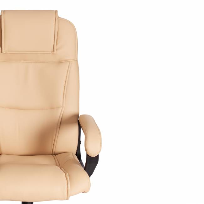 Кресло BERGAMO хром (22) кож/зам, бежевый, 36-34 бежевый кож/зам