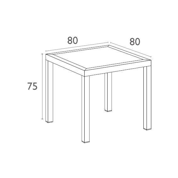 Стол пластиковый Orlando 80 антрацит 800х800х750 мм