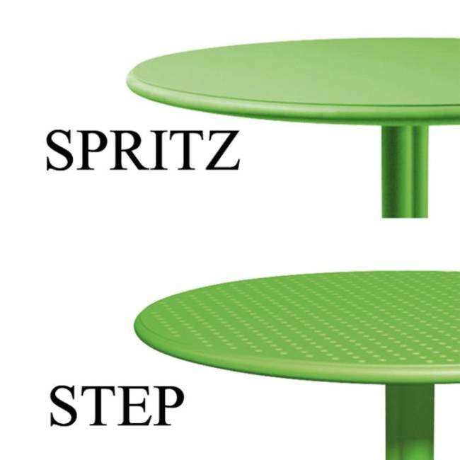 Стол пластиковый обеденный Spritz + Spritz Mini красный Ø605х400-765 мм