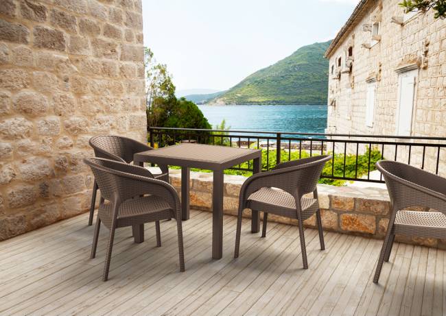 Стол пластиковый Orlando 80 коричневый 800х800х750 мм Стол пластиковый Orlando 80 коричневый 800х800х750 мм