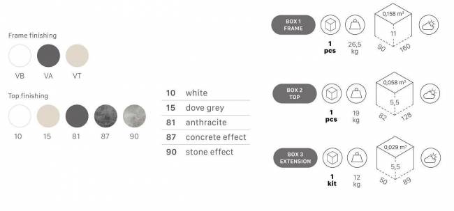 Стол ламинированный раздвижной Pranzo Extendable тортора, каменный 1200-1600-2000х790х750 мм