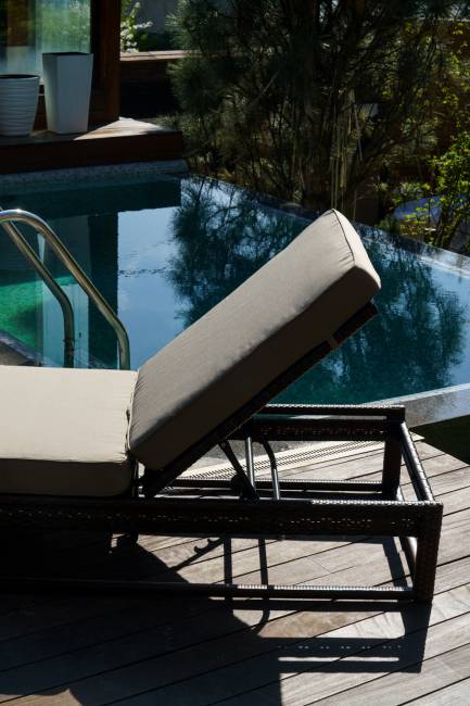 Шезлонг из искусственного ротанга "КИОТО", коричневый