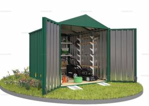 Хозблок SKOGGY секционный с двускатной крышей 3 х 2 м, зелёный мох Хозблок SKOGGY секционный с двускатной крышей 3 х 2 м, зелёный мох