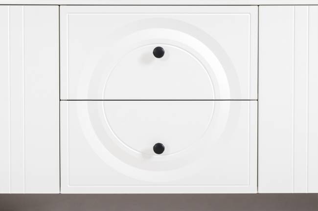 Два широких серванта и ТВ-тумба Валенсия цвет белый шагрень