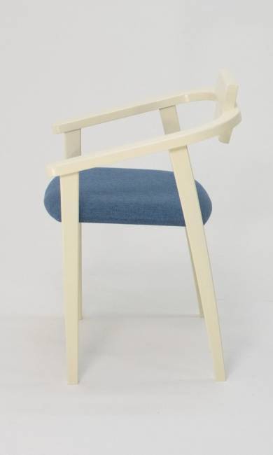 Стул-кресло Челси ПМ слоновая кость синий