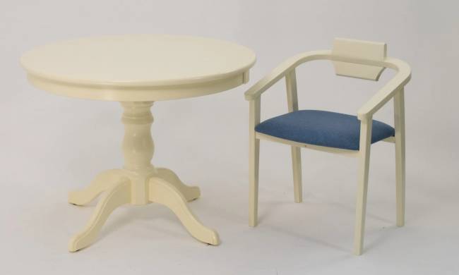 Стул-кресло Челси ПМ слоновая кость синий