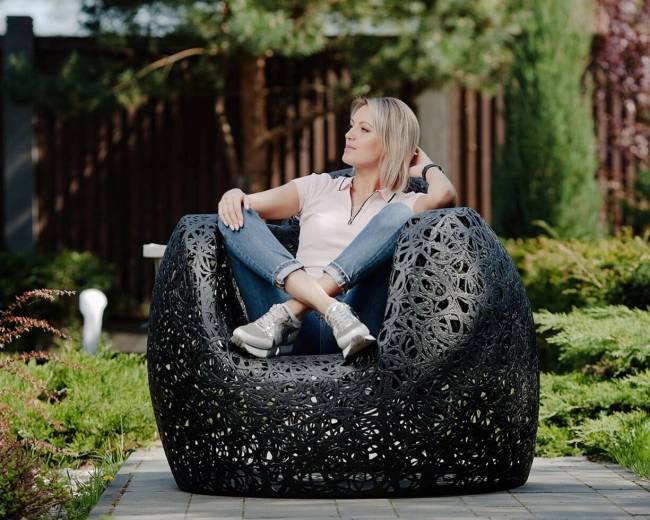 Базальтовое кресло "Stellar Chair", Черное