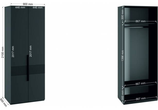 Шкаф Ника эйхория QR-17 / графит