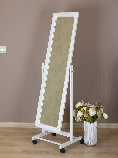 Зеркало напольное В 27Н белый 137 см х 42,5 см Зеркало напольное В 27Н белый 137 см х 42,5 см