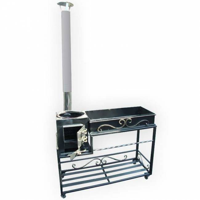 Кованый мангал с печкой "Универсальный" Кованый мангал с печкой "Универсальный"