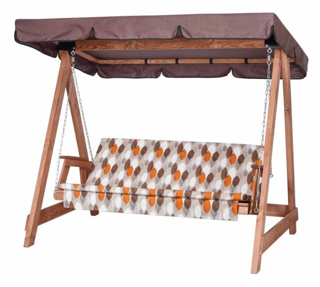 Матрас цветной "Листья" для деревянных качелей СЕЛЕНА