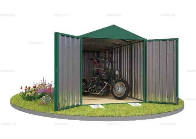 Хозблок SKOGGY секционный с двускатной крышей 5 х 2 м, зелёный мох Хозблок SKOGGY секционный с двускатной крышей 5 х 2 м, зелёный мох