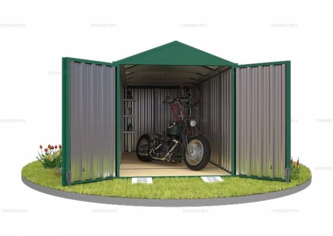 Хозблок SKOGGY секционный с двускатной крышей 5 х 2 м, зелёный мох Хозблок SKOGGY секционный с двускатной крышей 5 х 2 м, зелёный мох