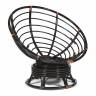 Кресло-качалка PAPASAN/ПАПАСАН w 23/01 B /с подушкой/ 115х78х104 см, Antique brown (античный черно-коричневый), ткань Коричневый, 3М7-147 Antique brown (античный черно-коричневый)